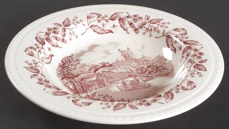 Old English Country Crafts Pink Rim Soup Bowl