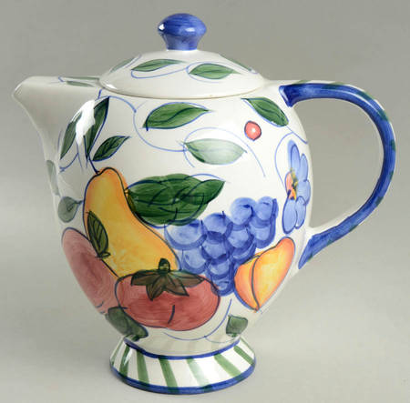 Rooster & Fruit Pitcher & Lid