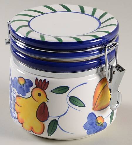 Rooster & Fruit Small Canister & Lid