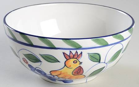 Rooster & Fruit Soup/Cereal Bowl