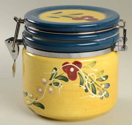 Blue Floral Collection Small Canister & Lid