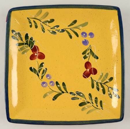 Blue Floral Collection Square Dinner Plate