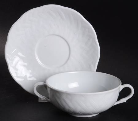 Osier (Restaurant) Flat Cream Soup Bowl & Saucer Set