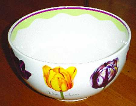 Tulips 11" Large Salad Serving Bowl