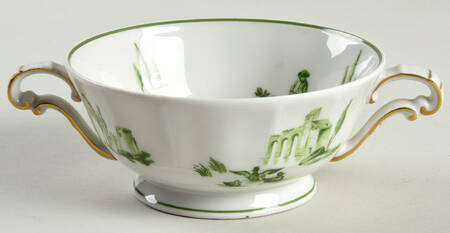 BER446 (Green) Footed Cream Soup Bowl