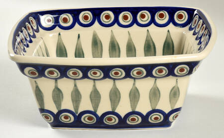 Peacock 7" Square Vegetable Bowl by BOLESLAWIEC