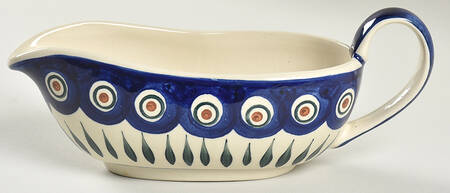 Peacock Gravy Boat by BOLESLAWIEC