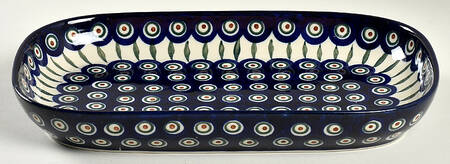 Peacock 13"  Rectangular Baker by BOLESLAWIEC