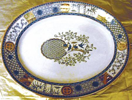 Satsuma (Blue Multicolor) 12" Oval Serving Platter