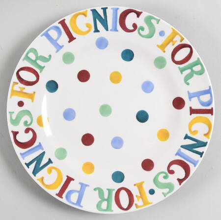 Polka Dot Melamine Dinner Plate