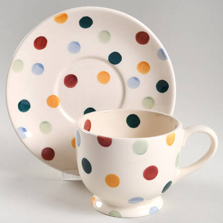Polka Dot Footed Cup & Saucer Set