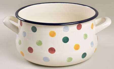 Polka Dot 4 Quart Metal Stew Pot No Lid