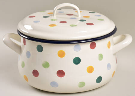 Polka Dot 4 Quart Metal Stew Pot