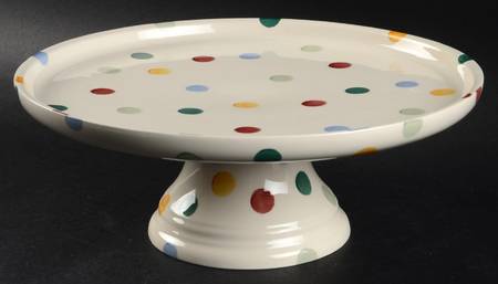 Polka Dot 11" Diameter Pedestal Cake Stand