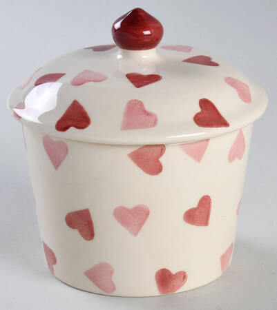 Pink Hearts Sugar Bowl & Lid