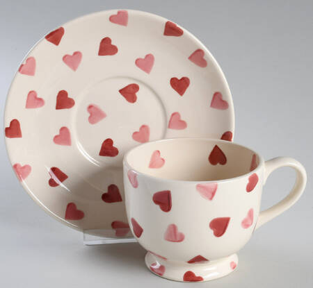 Pink Hearts Footed Cup & Saucer Set