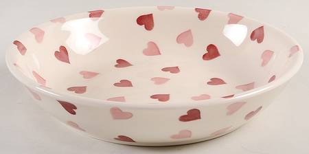 Pink Hearts 9" Individual Pasta Bowl