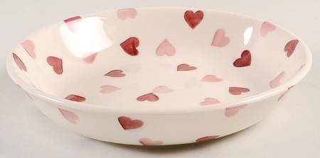 Pink Hearts 8" Individual Pasta Bowl