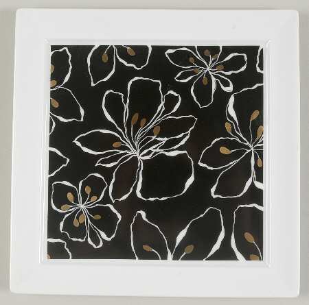 Black Gold Square Salad Plate
