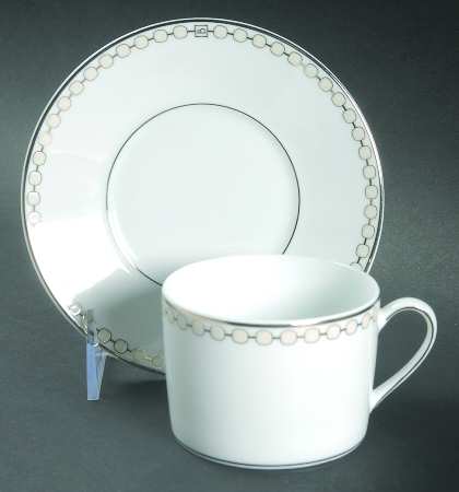 Perles Flat Cup & Saucer Set