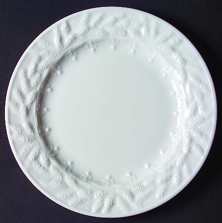 White Winter Salad Plate by Bernardaud