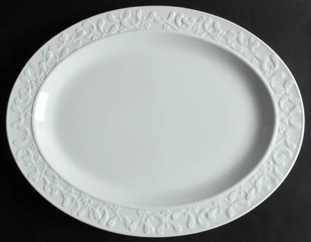 White Winter 15" Oval Serving Platter