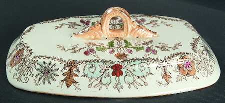 Lahore Brown (Tan Flowers) Lid for Rectangular Vegetable