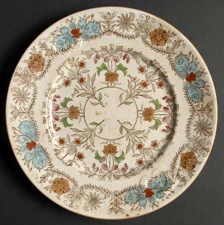 Lahore Brown (Tan Flowers) Cake Plate