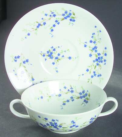 Myosotis (Smooth) Flat Cream Soup Bowl & Saucer Set