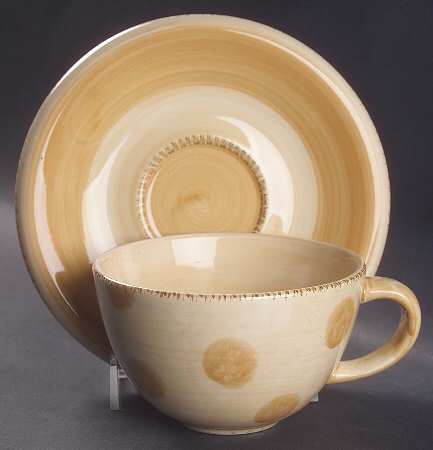 Pastis (Dots and Stripes) Flat Cup & Saucer Set