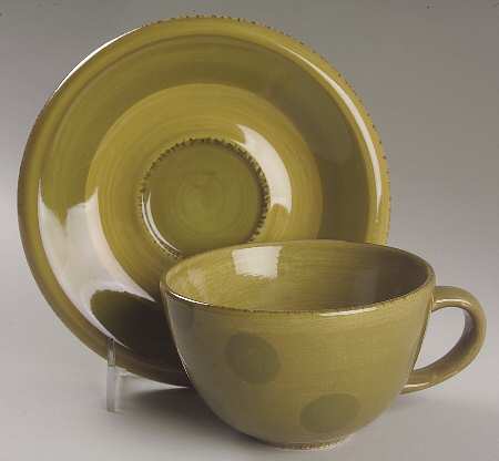 Pastis (Dots and Stripes) Flat Cup & Saucer Set