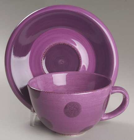 Pastis (Dots and Stripes) Flat Cup & Saucer Set by Bella