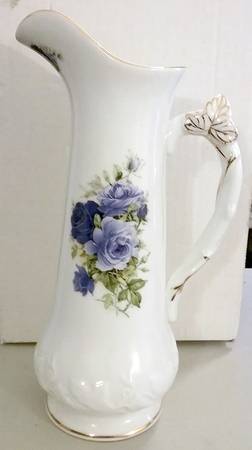 Blue Victorian Rose Collection Large Pitcher