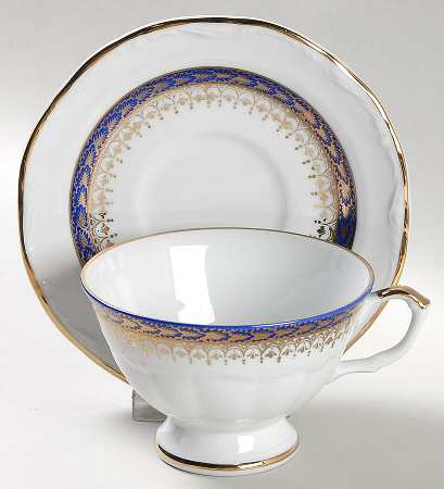 Mt Cobalt Footed Cup & Saucer Set