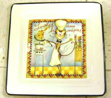 Cat Chefs Square Salad Plate