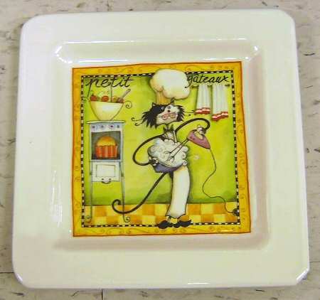 Cat Chefs Square Salad Plate