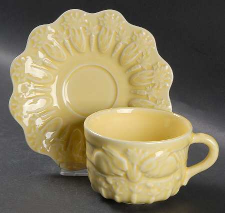 Rabbit Yellow Flat Cup & Saucer Set