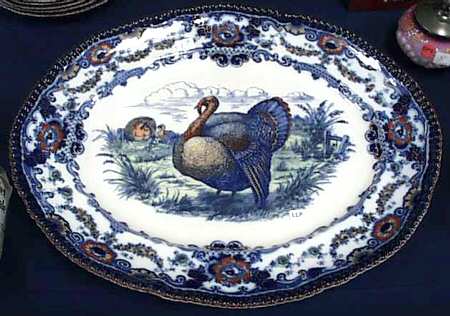 Lincoln Blue Multicolor 21" Oval Serving Platter