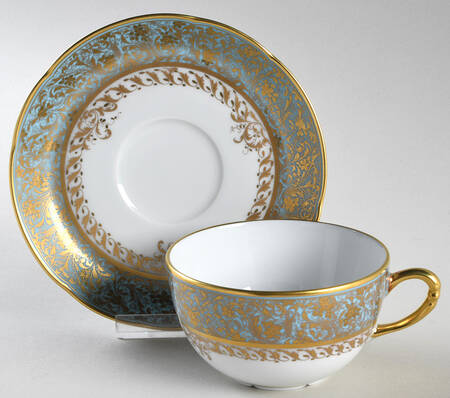 Eden Turquoise Flat Cup & Saucer Set