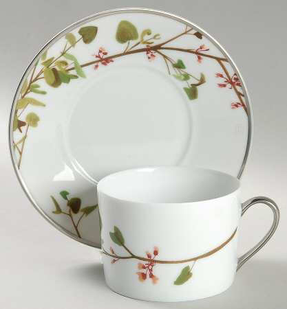 Oriental Tree Flat Cup & Saucer Set