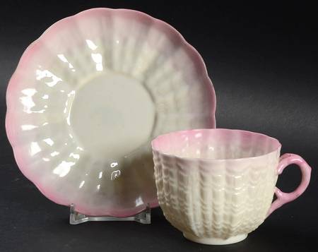 Tridacna Pink (No Trim) Flat Cup & Saucer Set