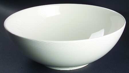 Curves White 10" Round Vegetable Bowl