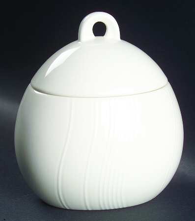 Curves White Sugar Bowl & Lid