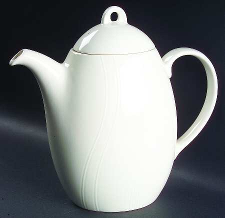 Curves White Coffee Pot & Lid