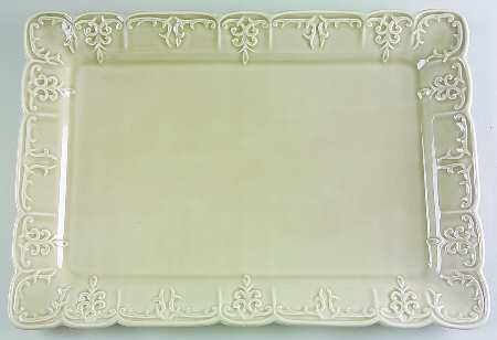 Fleur Taupe 16" Rectangular Serving Platter