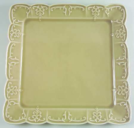 Fleur Taupe 13" Square Serving Platter