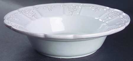 Fleur White 10" Round Vegetable Bowl