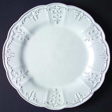 Fleur White Dinner Plate
