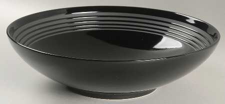 Parallels Black 11" Round Vegetable Bowl
