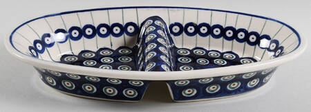 Traditional 11" Oval Divided Vegetable Bowl